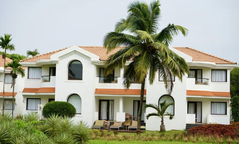 white concrete house near green palm tree during daytime